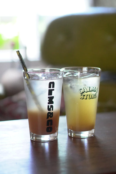 PINT GLASS BLACK CALMA STORE LOGO VOL2 BIG LOGO