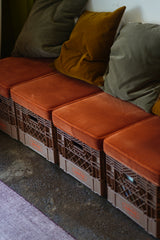 CUSHION TOP FOR FLIP BOX RED BROWN