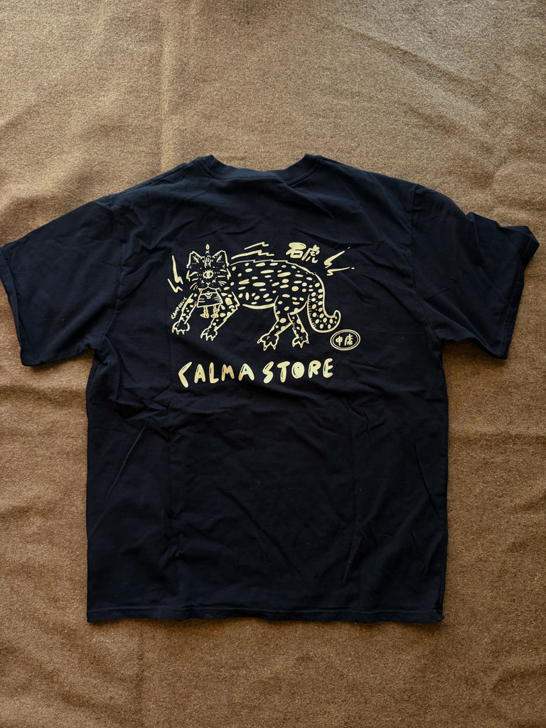 GRAPHIC TEE "石虎" BLACK